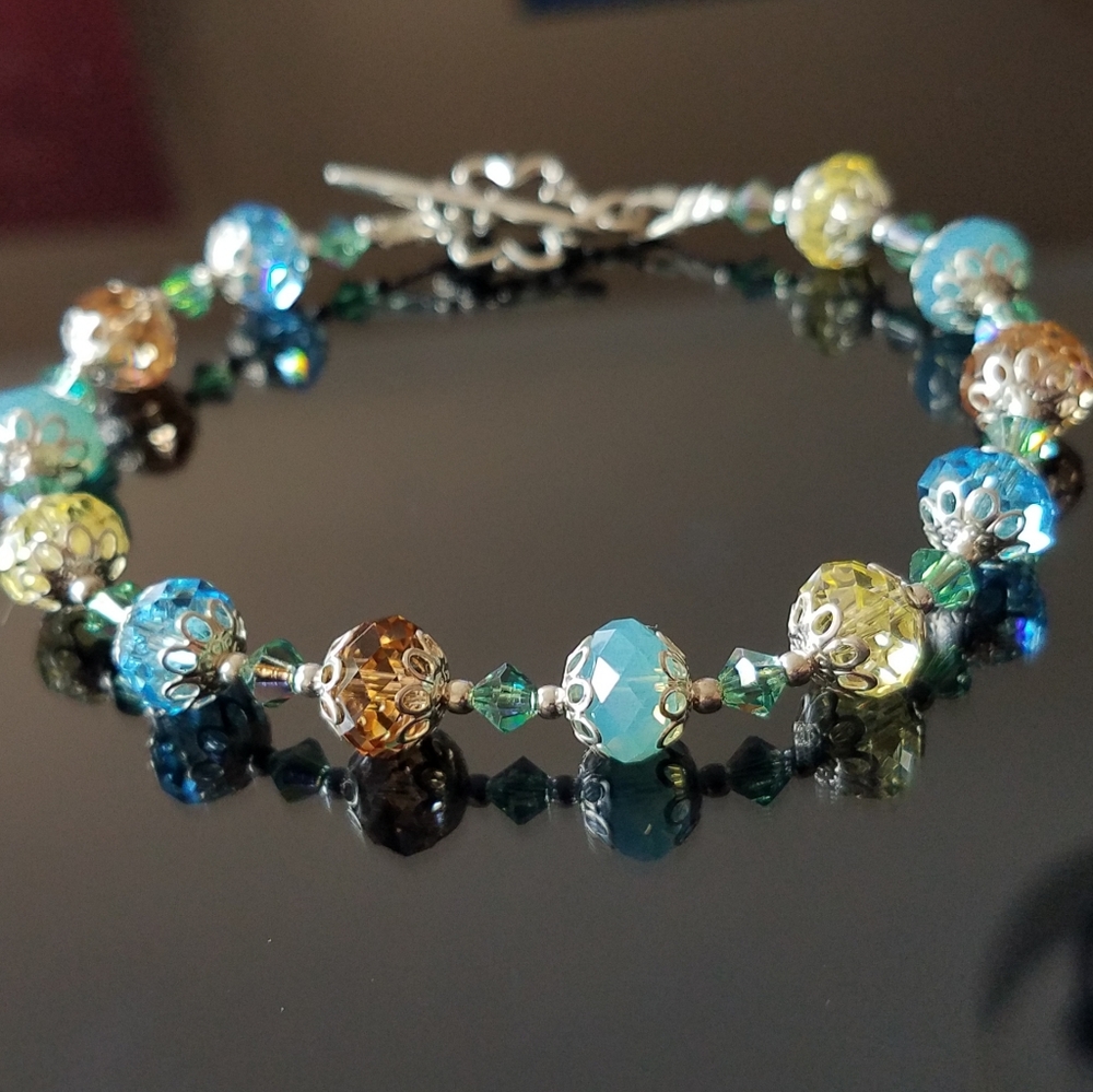 Sterling Silver Austrian Crystal Bracelet - Picture 2 of 11